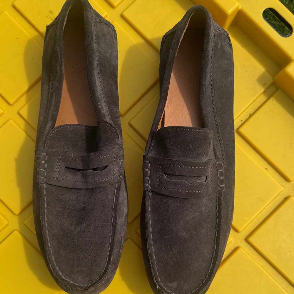 Men's Coach Suede Loafers - Black